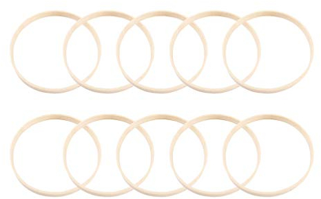 Toyvian Traumfänger Ringe Bambus Makramee Ring 23 cm 12 Stück Rund Bambusringe DIY Basteln Weihnachten Kranz Machen Material Hochzeit Party Festival Dekoration Traumfänger Basteln Zubehör