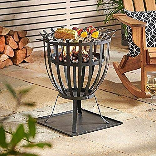 SLRMKK Barbecue Grill Tragbare Feuerstelle für Feste Feuerstellen im Freien, Gartenfeuerstelle Korb Heizung aus Gusseisen für Camping, Garten und Garten Festival Party