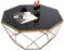 Mesa Juan Forma Negro De Cristal Templado Lateral Nórdica Diamante De La Manera Cafetera Tabla Estar Balcón Informal Snack-Tabla (Color : Gold)