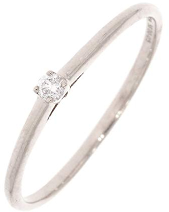 Xen Solitaire Ring mit Diamanten 0,05 ct. 375 Weißgold 54 (17.2)