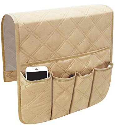 Sofa Arm Rest Organiser Hanging Sofa Caddy Storage Pocket Bag TV Remote Control Holder with 5 Pockets Armchairs Couch Organiser Phone Holder Foldable Pouch Chair Tidy Space Saver