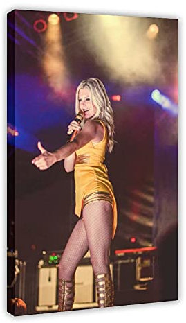 HUANGCHOU Sänger Helene Fischer 26 Leinwand-Poster, Schlafzimmerdekoration, Sportlandschaft, Bürozimmer, Dekoration, Geschenk, 30 x 45 cm, Rahmen: