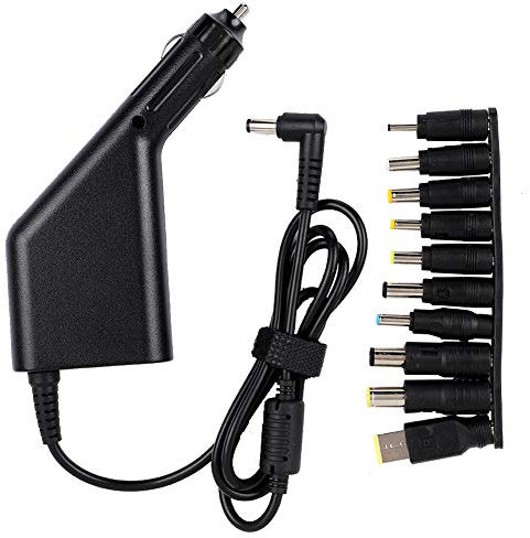 ciciglow Laptop Car Charger, 90W Multifunctional Universal Laptop Car Charger 18V 18.5V 19V 19.5V 20V DC Power Adapter with USB Interface and 10Pcs Adapter