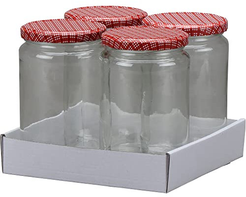 Siena Garden Cucinare Sturzglas, Glas, rot/weiß, 720 ml
