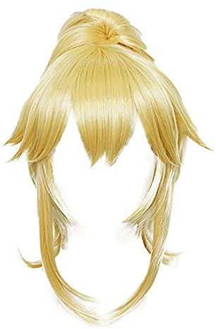 WHBHD Mario Princess Perücken Koopa Bowsette Prinzessin Pfirsich Blondine Lange hitzebeständige Haare Synthetische Cosplay Perücke + Perücke Kappe