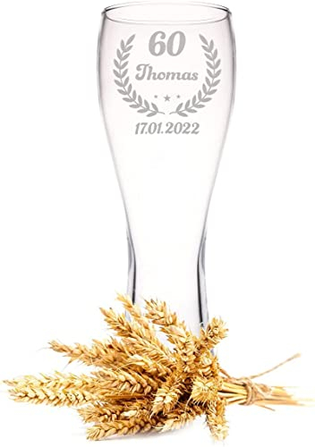 GRAVURZEILE Leonardo Weizenglas mit Gravur - Geburtstagsbier - Geschenk für Papa ideal als Vatertagsgeschenk - 0,5l - Bierglas Weizenbierglas als Geburtstagsgeschenk für Männer - Farbe: Geburtstag