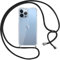 Pnakqil Collier Coque pour iPhone 13 Pro Max avec Cordon, Réglable Lanyard Housse Transparente Silicone Anti-Chute Etui pour iPhone 13Pro Max 6.7 Pouces, Ètuis à Bandoulière, Noir