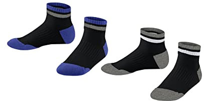 ESPRIT Unisex Kinder Sneakersocken Active Tennis 2-Pack K SN Baumwolle dünn atmungsaktiv kurz 2 Paar, Mehrfarbig (Sortiment 0050), 27-30