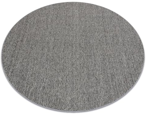 rugsx Teppich Outdoor & Indoor – Casablanca Loom Kreis grau – Weich, Wetterfest, Pflegeleicht, Modern für Terrasse, Balkon & Wohnzimmer – Kreis 100 cm