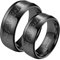 ANAZOZ Wolfram Ringe Paar, Ringe Partnerringe mit Gravur Damen gr.60 und Herren gr.60 8mm Schwarze Ringeinlage aus Metall