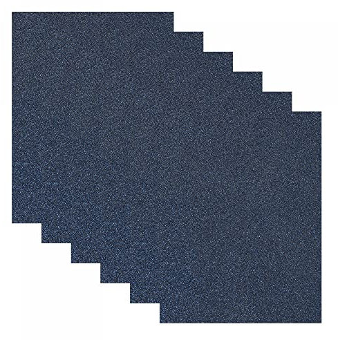 sourcing map Glitter Heat Transfer Vinyl Iron On Vinyl Navy Blue 12 x10 for DIY T-Shirt, Bag, Shoes, Hat, Uniform, Pillow Pack of 6