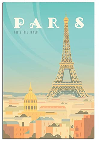 Paris Eiffelturm Vintage Reise Poster Leinwand Wand Zuhause Dekor Kunst Poster Gemälde Bild Druck Geschenk Poster