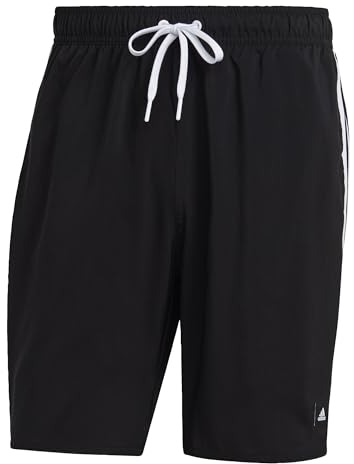 adidas Herren 3-Stripes CLX Swim Shorts, Black/White, XL