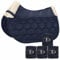 Eskadron Set Glossy Evo-Wool Schabracke & 4er Set Fleecebandagen in Nightblue, Größe:Dressur Warmblut (DL)
