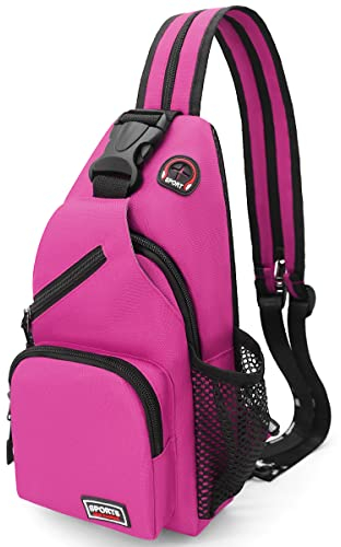 Sling Bag Brusttasche Rucksack Damen und Herren Oxford-Stoff Schulterrucksack Crossbody Bag Umhängetasche Sporttasche Casual Daypack für Outdoorsport, Reisen, Einkaufen (Lila)