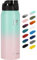 Fanhaw 750 ml Insulated Stainless Steel Water Bottle with 1 Lid (Chug Lid) - For Kids, Women, Men | Leak & Sweat Proof with Anti-Dust Lid (Green Pink)