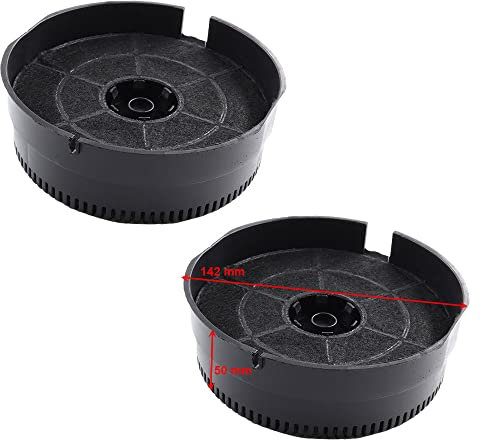 JCSPARES® - KIT 2 Pz Filtri ai carboni attivi MOD 58 per cappa cucina D 143mm x 50mm compatibile con Bosch Elica Whirlpool ed ULTERIORI
