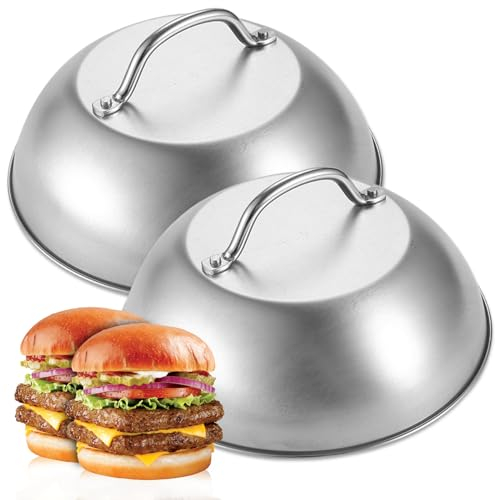 Nizirioo Cubierta De Acero Inoxidable para Carne De Hamburguesas,Cúpula De Fusión Redonda para Exteriores, Fiestas, Picnic, Barbacoa