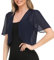 Kobilee Coprispalle Estivo Donna Leggero Copricostumi Manica Corta Blu Bolero Sposa Cipria Coprispalle Cerimonia Argento Cardigan Giacca Estiva Aperto Elegante