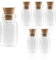 Rumyve Small Glass Bottles with Cork LIDS, Miniature Medicine Bottles, Arts and Crafts Small Glass Bottles, Suitable for Spice and Herb Mixture Potion Crafts Decoration(6 Pcs)