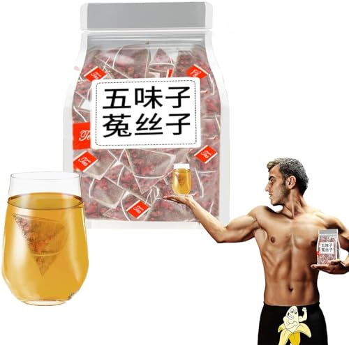 Five Flavors Goji Berry Tea,Schisandra Dodder Tea,50 Bags/Box Five-Flavor Goji Berries,Chinese Kidney Care Tea,Health Liver Care Tea,Five Flavors Wolfberry Tea (1Box)