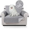 TAOCOCO Sofa Überzug, Sofabezug Wasserdicht Mit Gummiband，Wohnzimmer Anti-Rutsch Gepolsterter Sofaschutz für Haustiere, Katzen, Hunde, Spielende Kinder(Hellgrau, 1 Sitzer)