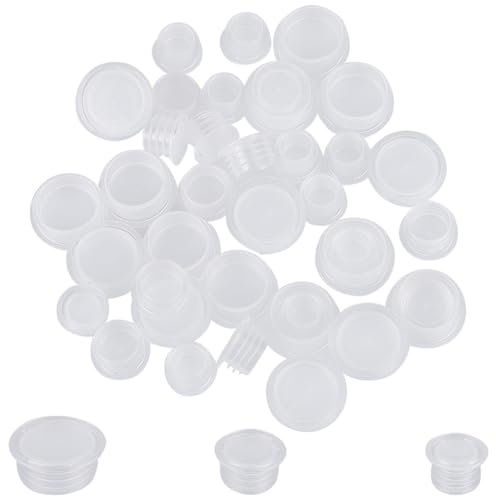 GORGECRAFT 60Stk Kunststoff-Flaschenverschlüsse In 3 Größen Mit Zugring Salz- Und Pfefferstreuer-Verschlüsse Transparenter Ersatzstopfen 11mm 13mm 19mm Innendurchmesser Wiederverwendbare Für Rohre