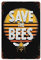 GQWJKSZ Save The Bees Hängeposter, Retro-Wandkunstdrucke, Wanddekoration für Zuhause, Bar, Metallschild, Poster, 30 x 20 cm (12 x 8 Zoll)