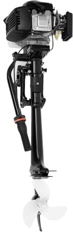 4-Stroke 4 HP Outboard Engine Petrol Fishing Boat Engine Outboard Engines Petrol Engine Air Cooling System Suitable for small boats, kayaks, small boats, inflatable boats