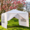 Outopee 3 x 3m Party Tent Gazebo with Sidewall & Windows, Outdoor Gazebo Marquee Garden Wedding Party Tent Waterproof Patio Canopy for Sun Rain Shelter, White(4 Side)