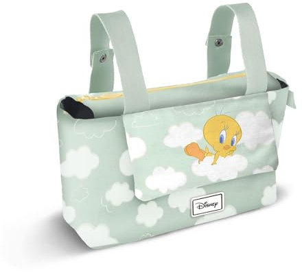 Tweety (Piolín) Clouds-Bolso Organizador Carro Bebé Hamper Mommy, Verde, 31 x 27 cm