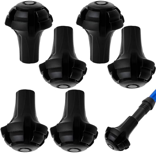 Jeinbuil 6 Stück Nordic Walking Stöcke Gummipuffer 3 Paar Gummipuffer für Wanderstöcke Nordic Walking Pads für Alle Gängigen Nordic Walking Stöcke - Mit Einen Durchmesser Von 11mm