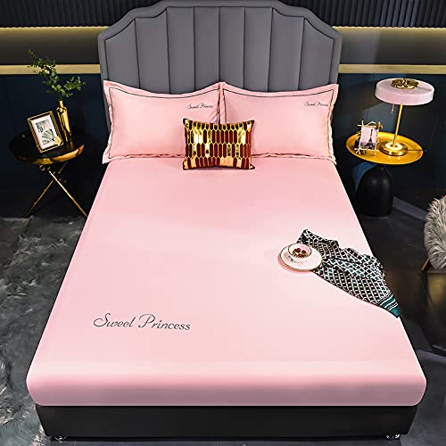 JIANINGHOME Spannbetttuch 120x200,Sommer Seidenmatte Spannbetttücher All-Inclusive rutschfeste Kissenbezug Matratzenschutz Tagesdecke Bettdecke
