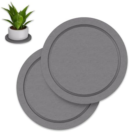 Johamoo 2 Pcs 6 Inch Diatomaceous Plant Saucer for Indoors,Quick Drying Plant Water Catcher Tray,Diatomaceous Earth Stone Plant Trays for Pots,Absorbent Stone Dish Drying Mat for Kitchen