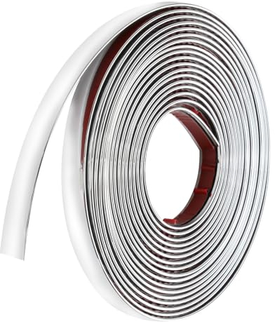 16.4Ft Peel and Stick Wall Trim, Self Adhesive Flexible Moulding Trim Tile Edging Trim Metalized PVC Mirror Frame for Mirror Car Tile Edge Door Ceiling Floor Panel Cabinet Corner Decor Silver
