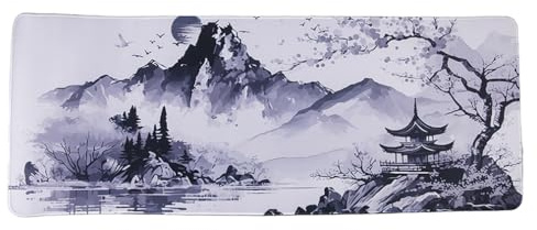 lachineuse - Tapis DE Souris XXL - Mont Fuji - Plaisirs d'Asie - 800 X 300 X 3 mm - Déco Japonaise - Antidérapant et Résistant à l'eau - Déco Bureau - Idée Cadeau Japon Asie