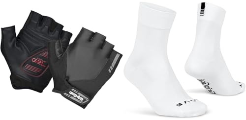 GripGrab ProGel 4mm DoctorGel Polsterung Kurzfinger Fahrradhandschuhe Gepolsterte Fingerlose Sommer Radsport Handschuhe & Lightweight SL Performance Sommer Radsport Socken