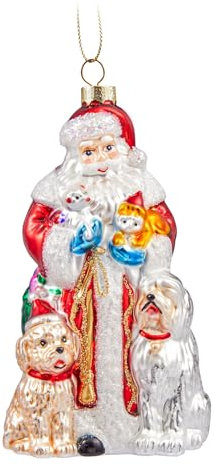 Brightown Glasornamente für Weihnachtsbaum, handgefertigte Weihnachtsschmuck aus geblasenem Glas, Vintage-Weihnachtsdekoration, Geschenke für Bürokollegen, Mitarbeiter, Familie, Oma, Weihnachtsmann