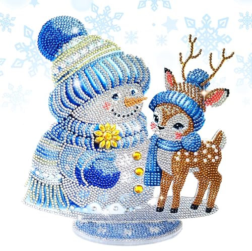 LYLIDIA Diamond Painting Weihnachten Neu Erwachsene Schneemann Ren Beidseitig DIY 5D Weihnachten Diamant Painting Weihnachtsdeko Innen Weihnachts Tischdeko Geschenk Weihnachtsbasteln