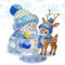 LYLIDIA Kit De Peinture Diamant pour Noël Décoration de Bureau Double Face Noël Peinture au Diamant Décoration Debout pour Cheminée, Rebord de Fenêtre, Table