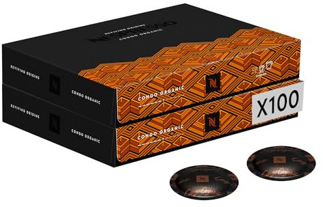 Nespresso Professionnel - Assortiment Terroir rare - Congo Organic - 100 capsules (2 boîtes de 50) - Adapté aux professionnels