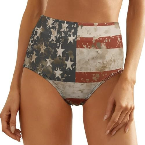 MQSSYOA Culotte Femme Drapeau USA sous-Vêtements Bikinis sous-Vêtements pour Femmes
