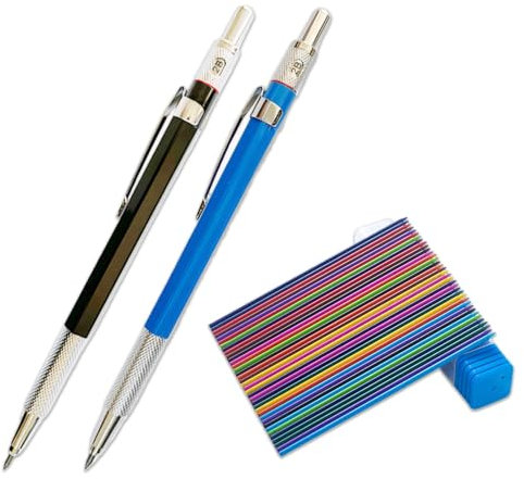 LDBKLGHJ Crayons Mécaniques Porte Mines Crayon de Dessin pour Croquis d'Art Ensemble de porte-mine pour artistes et apprenants - 1mm Criterium, Comprend des recharges de remplacement