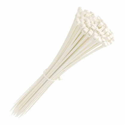 Bridas de nylon, 40 uds, 3,6 x 200 mm, blancas, resistentes, ideales para organizar cables y sujetar objetos en proyectos de bricolaje.
