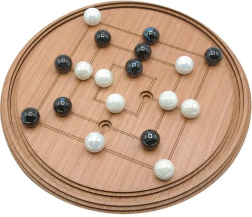 9 men's morris traditional wooden board game