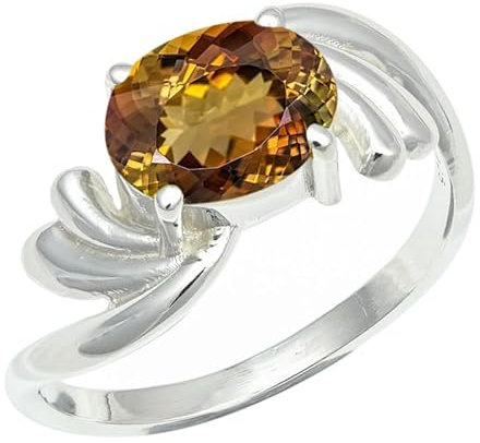 JEWELFORCE Im Labor gezüchteter Andalusit Edelstein Bandring 925 Sterling Silber Bandring Herren und Damen Bandring Schmuck JSR-1259AZ25_(71 (22.6))