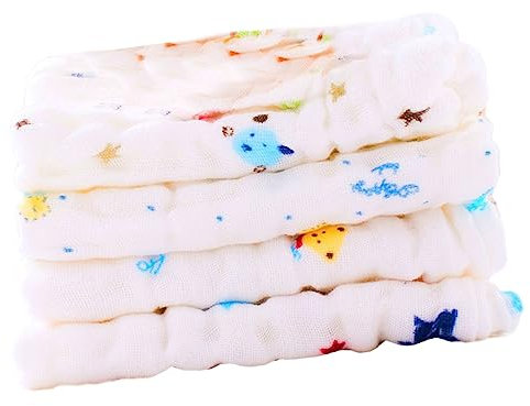 UPKOCH 4stücke Pflegehandtücher Baumwolle Sechslagige Waschbare Spucktücher Und Gesichtstücher Verschiedenen Farben Saugfähig Atmungsaktiv Und Vielseitig Für Neugeborene