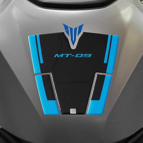 labelbike - 3D Harz Tank Pad Aufkleber Motorrad Dekoration und Schutz kompatibel mit Yamaha MT 09 2024-2025 Farbe Blau