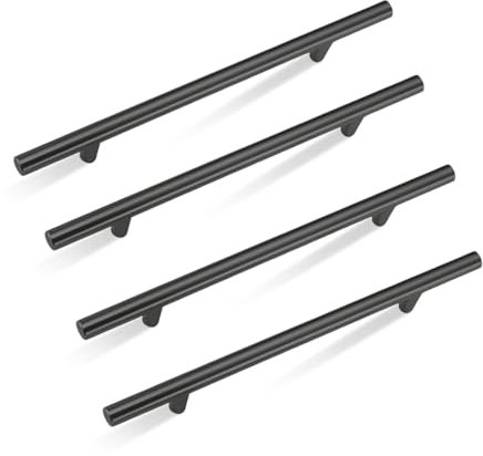 YZROHYI Lot de 15 poignées de porte de cuisine en acier inoxydable pour meubles de salle de bain - 200 mm - Noir