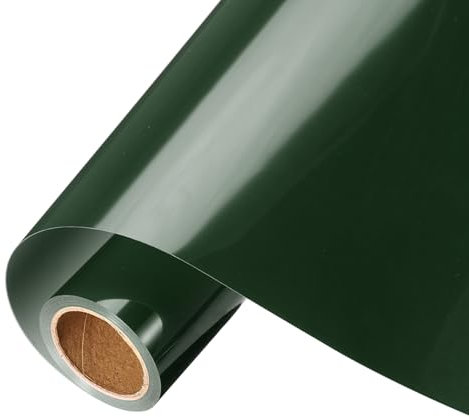 sourcing map Dark Green Heat Transfer Vinyl, 12 Inch x 5ft Iron-on Vinyl Roll for Decal Cutting, Signs, Scrapbooking, DIY Craft, Home Decoration